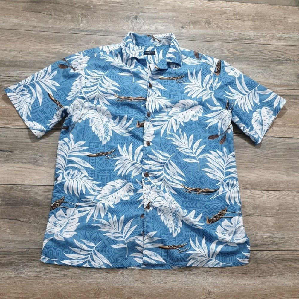 Tropical Storm Mens Large Short Sleeve Shirt Hawaiian Tropical Vacation